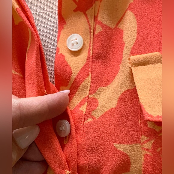 NWOT-Halogen X Atlantic Pacific ‘Coral Cathy Floral’ Smocked Utility Dress-Small - Picture 6 of 15